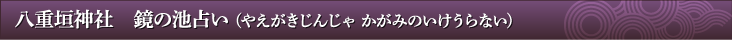 八重垣神社　鏡の池占い (やえがきじんじゃ かがみのいけうらない)